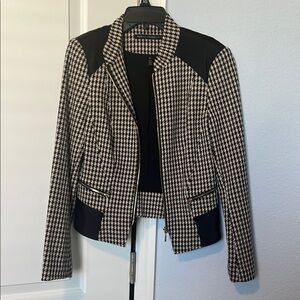 White House Black Market Black and Tan Blazer with Modern Design